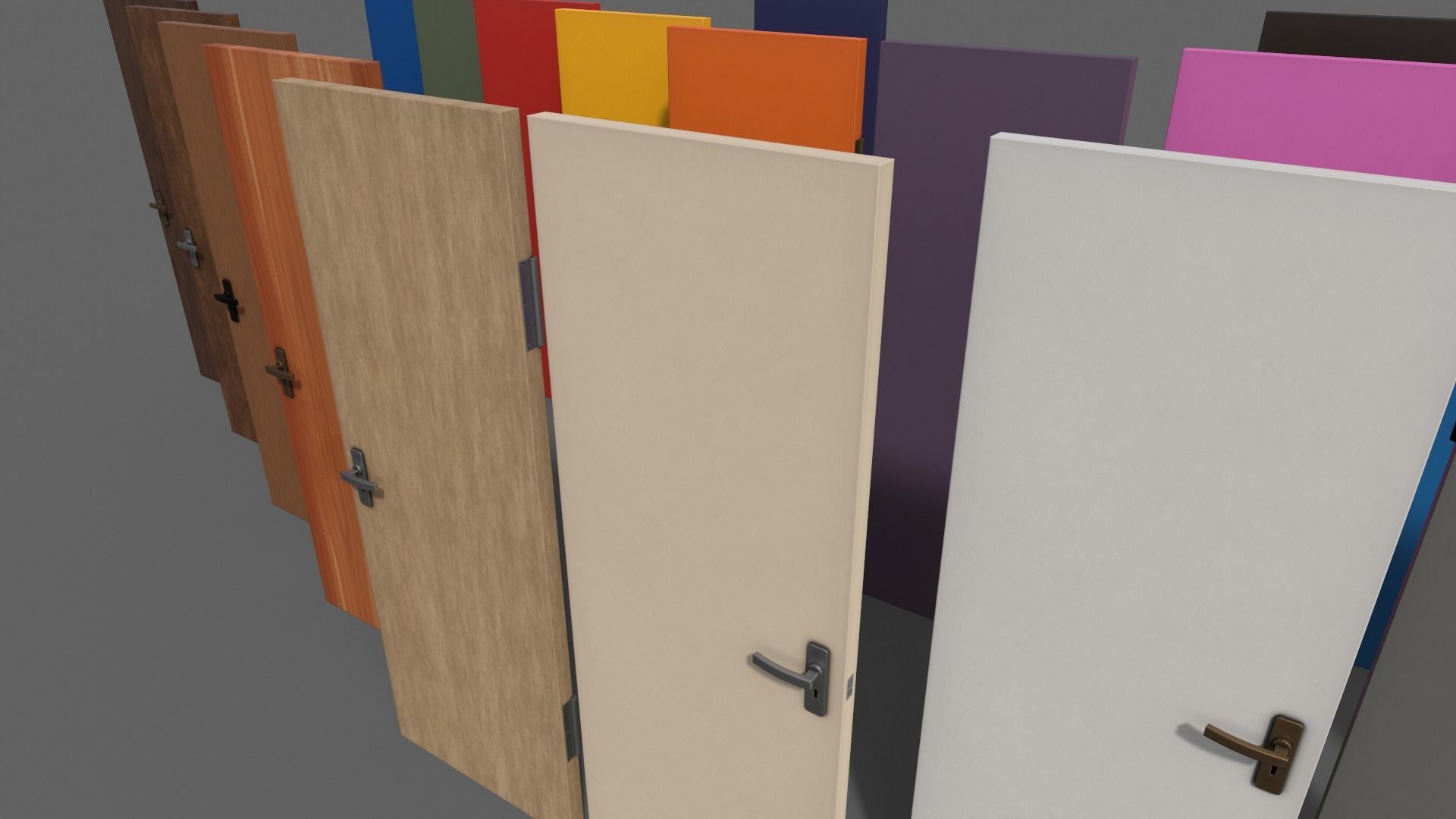 PBR Wood Door B Low-poly 3D model_29