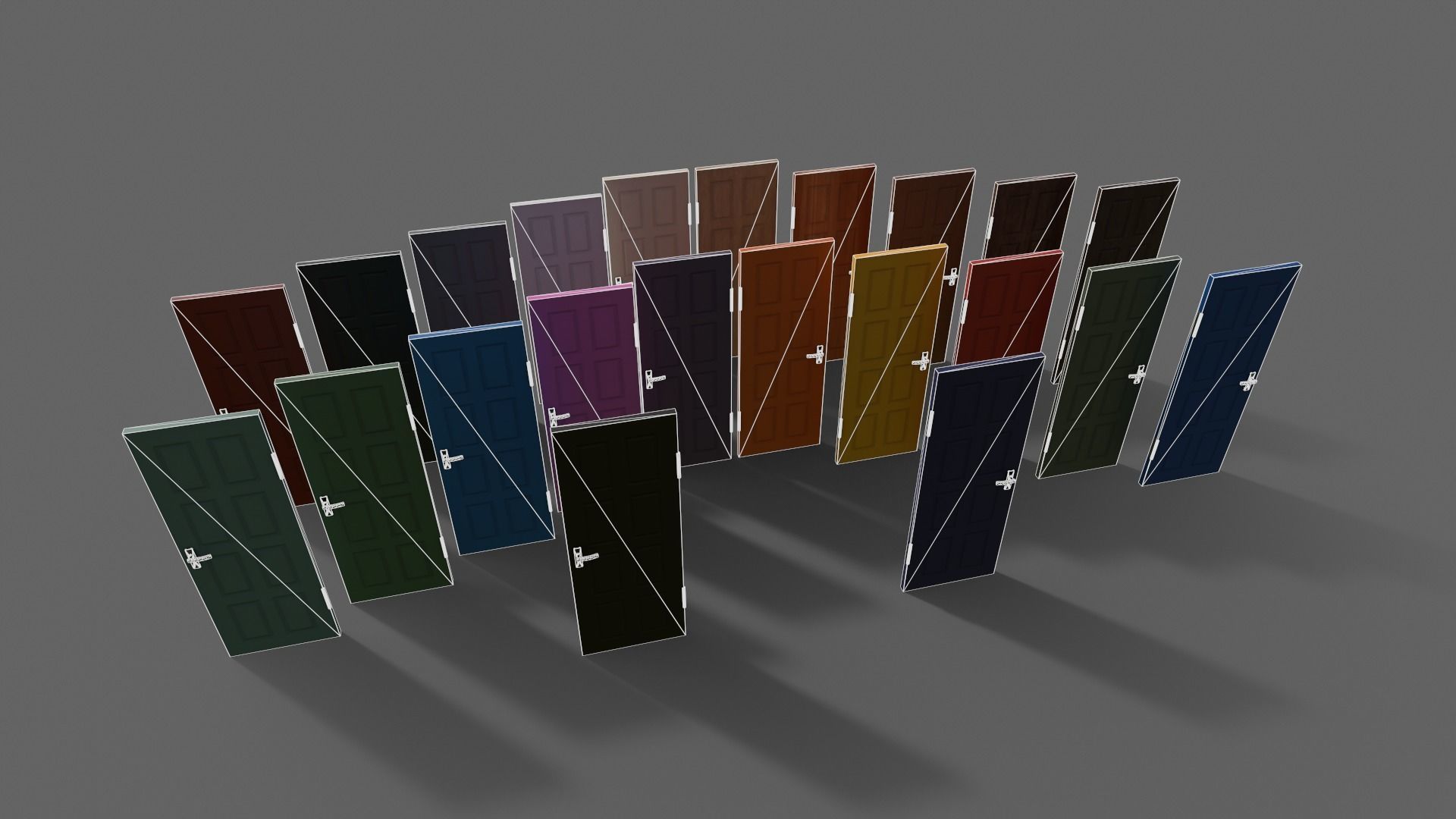 PBR Wood Door B Low-poly 3D model_38