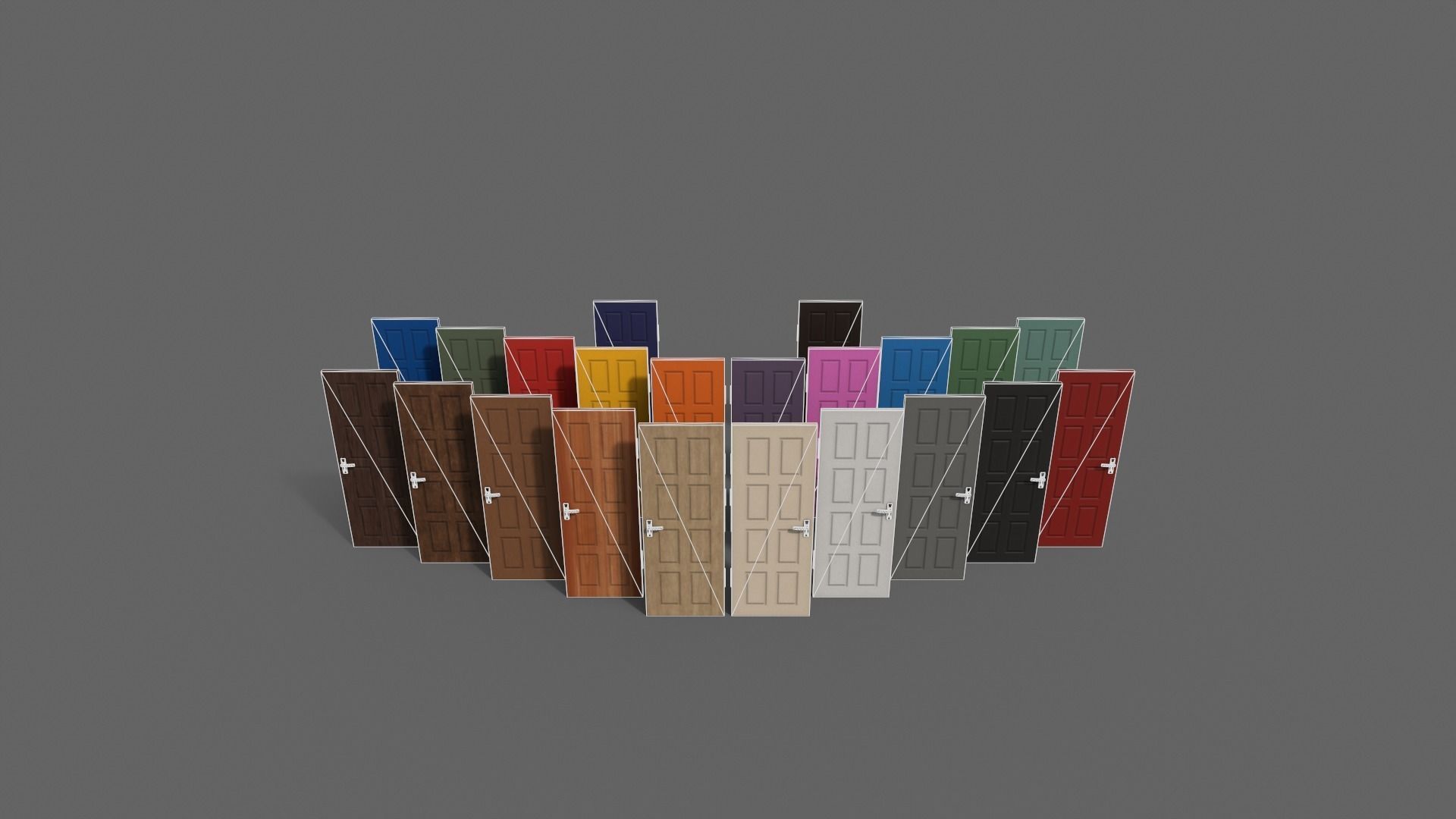 PBR Wood Door B Low-poly 3D model_36