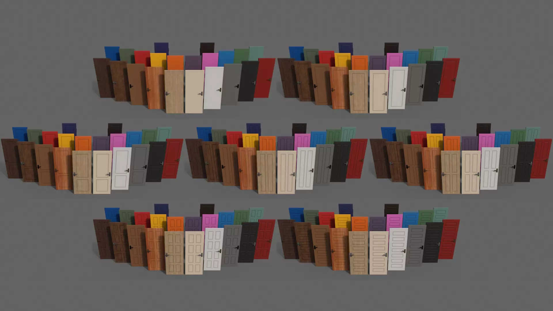 PBR Wood Door B Low-poly 3D model_0