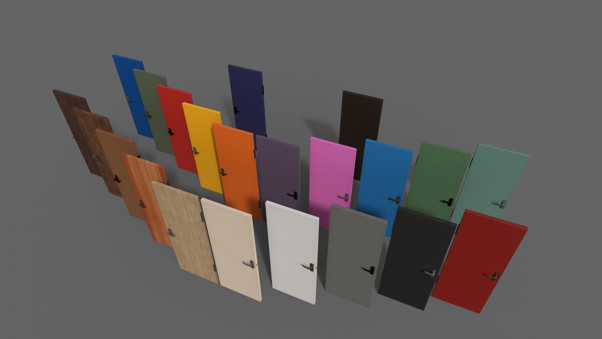 PBR Wood Door B Low-poly 3D model_15