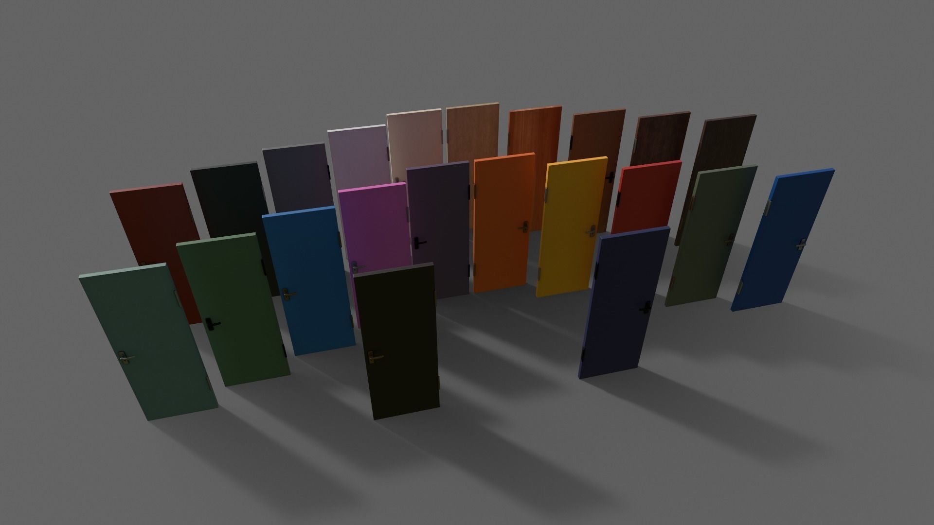 PBR Wood Door B Low-poly 3D model_22