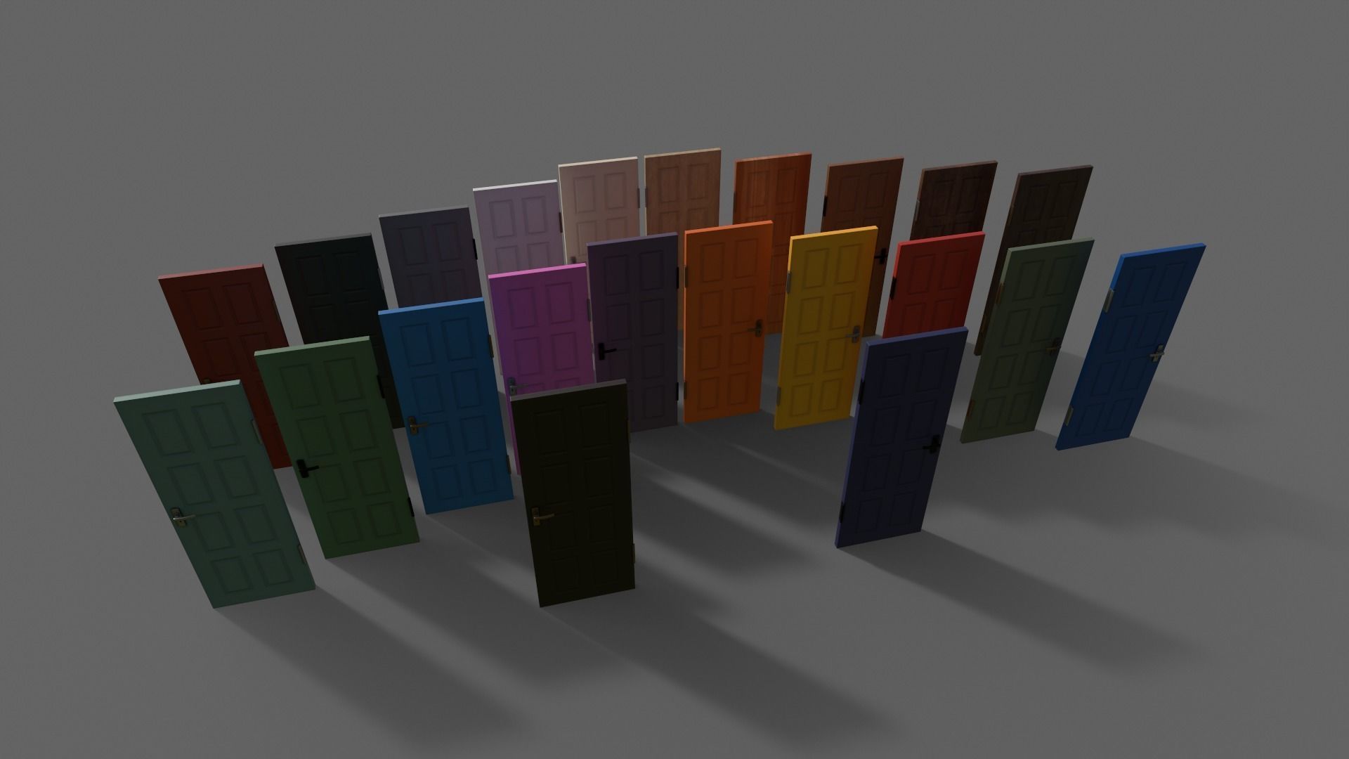 PBR Wood Door B Low-poly 3D model_27