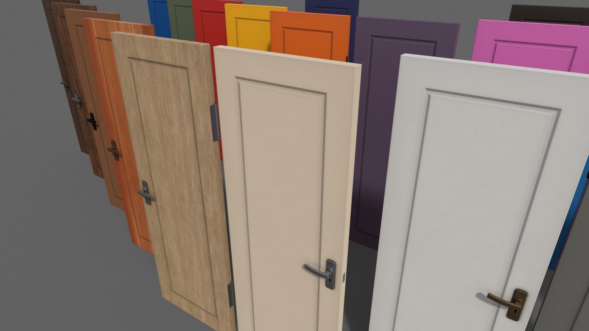 PBR Wood Door B Low-poly 3D model_30
