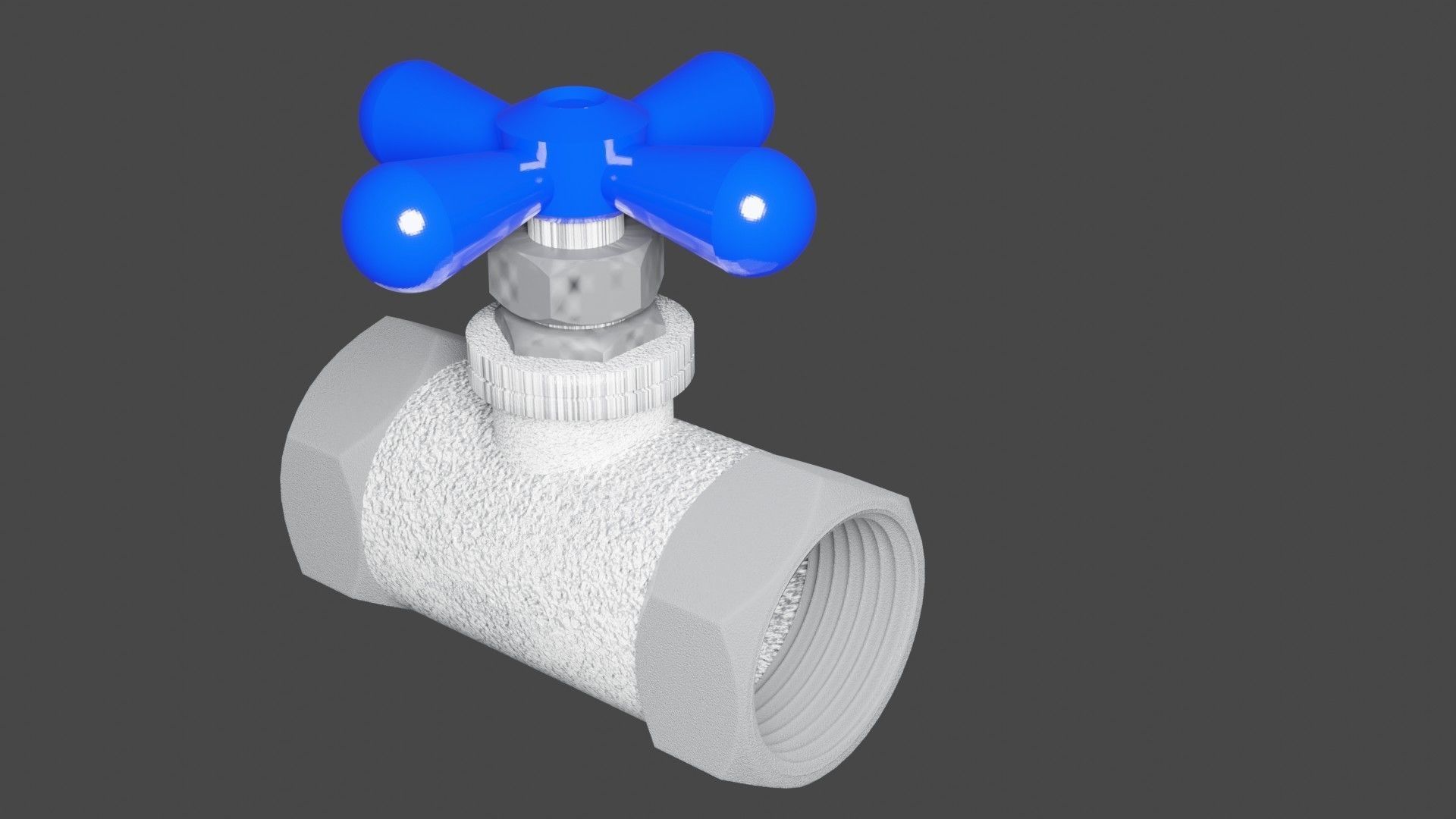 water tap Low-poly 3D model_5