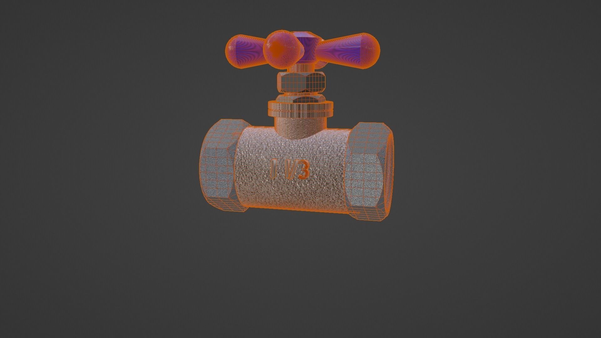 water tap Low-poly 3D model_1