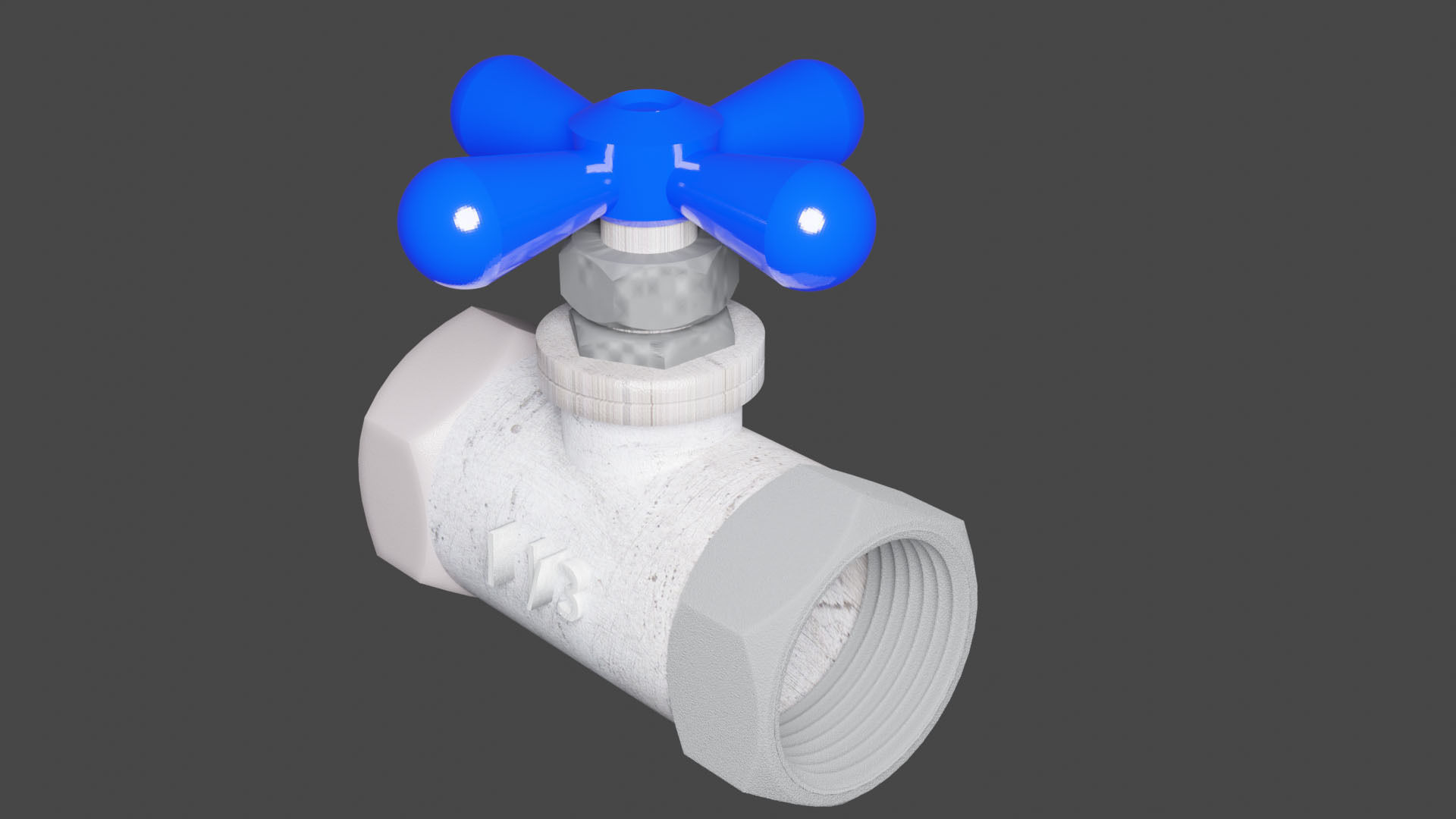 water tap Low-poly 3D model_4