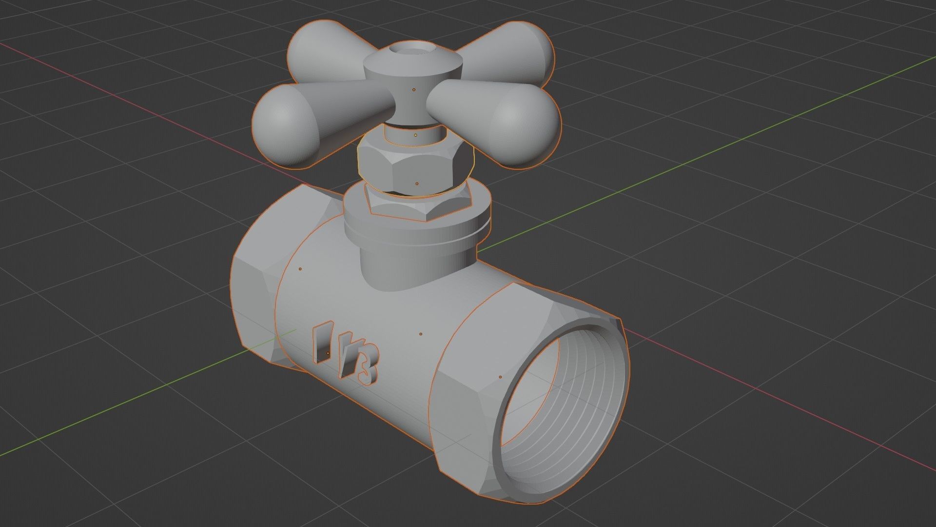 water tap Low-poly 3D model_2