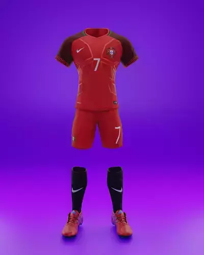 ronaldo portugal football jersey Low-poly 3D model