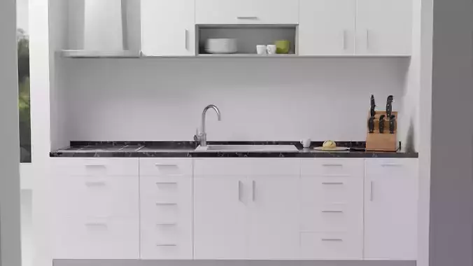 bedroom and kitchen 3d model with texture and material