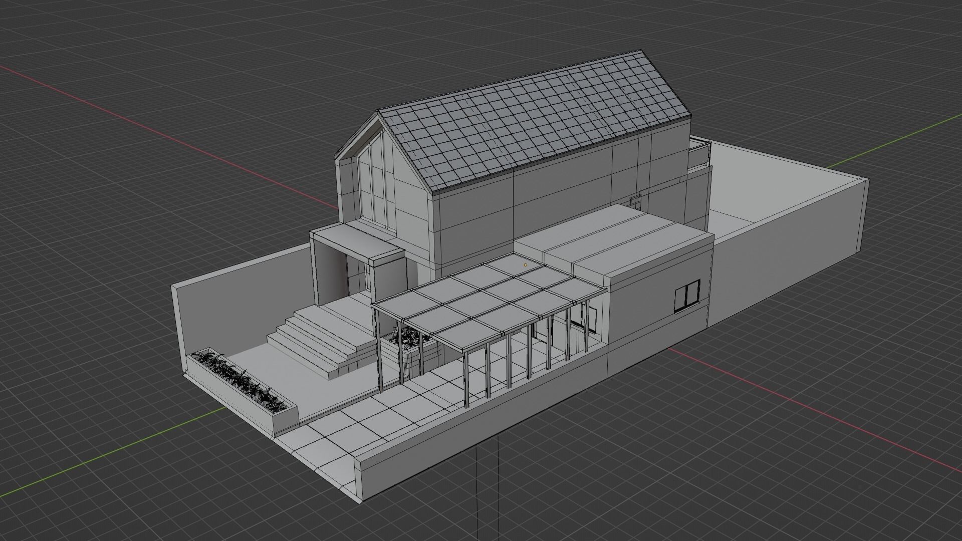 Scandinavian House Exterior 3D model_8