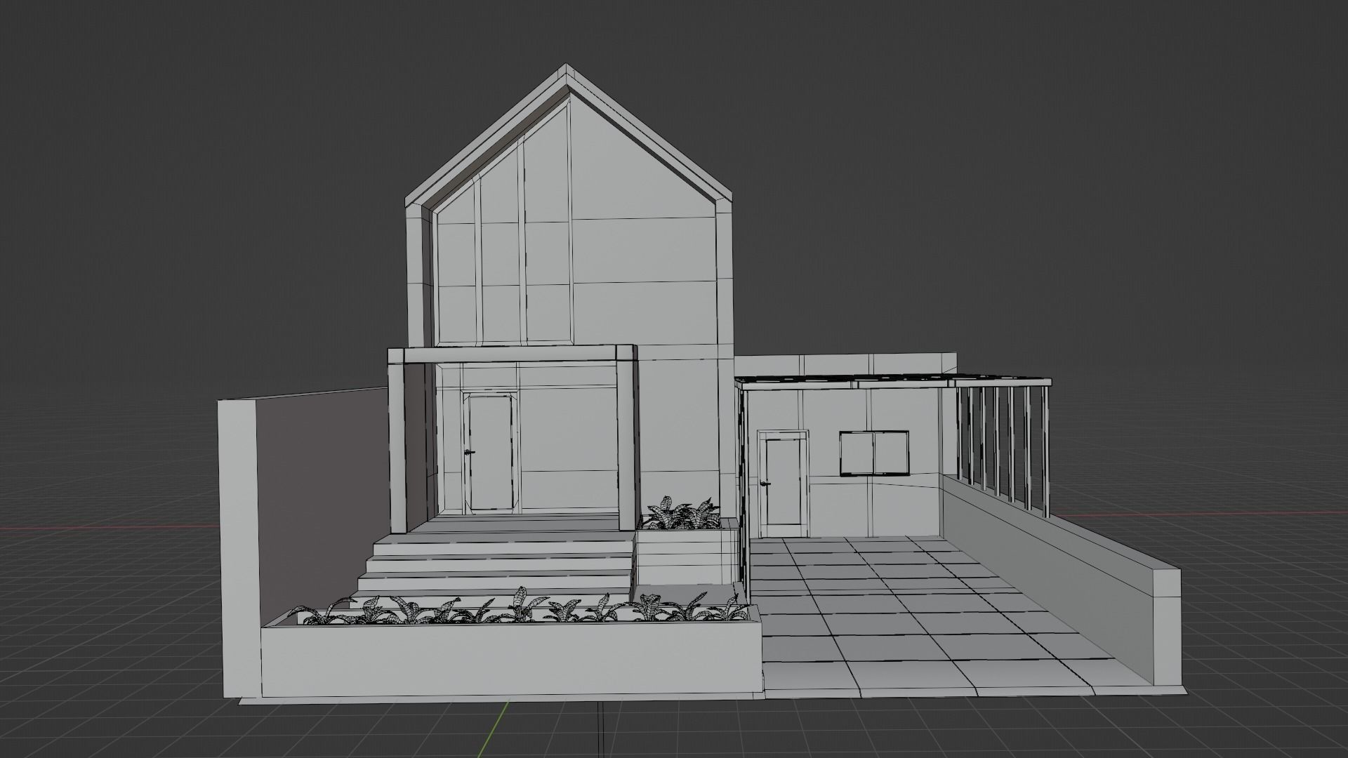 Scandinavian House Exterior 3D model_10