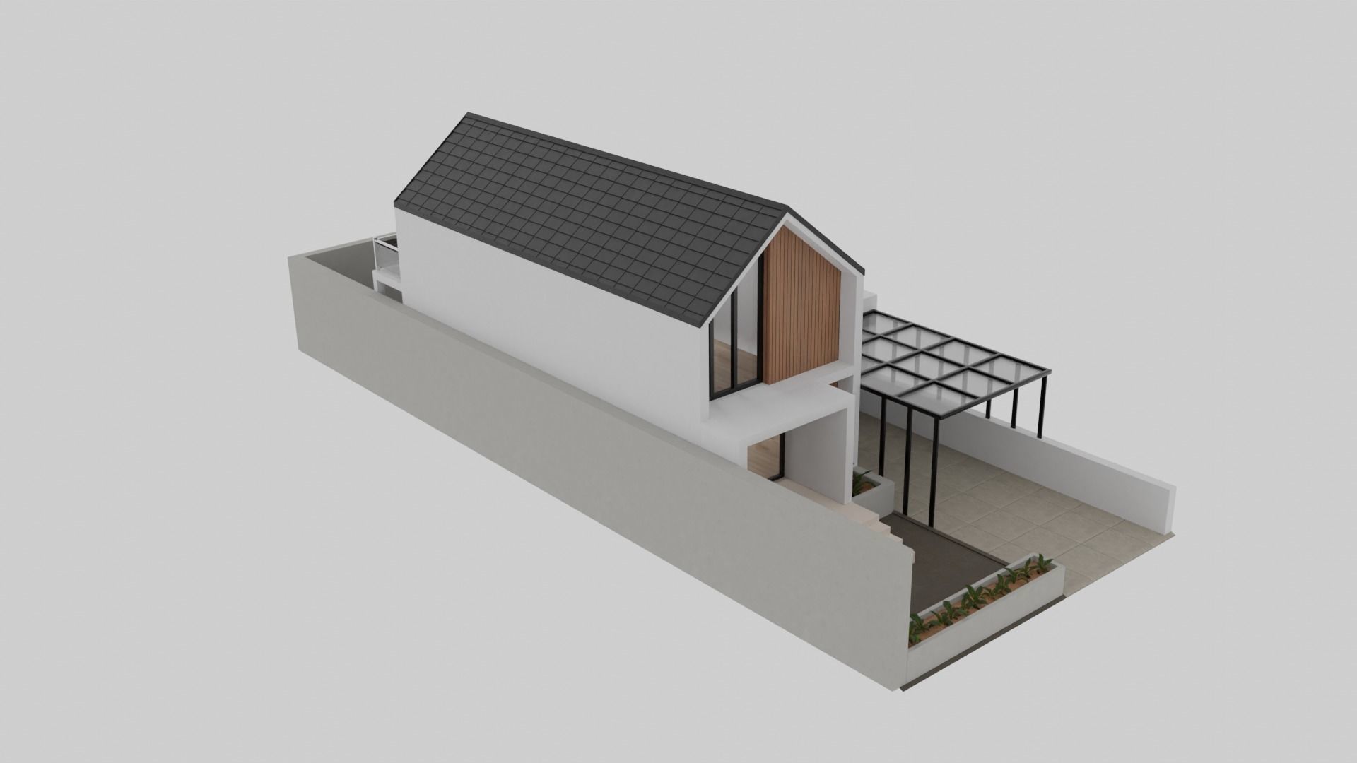 Scandinavian House Exterior 3D model_5