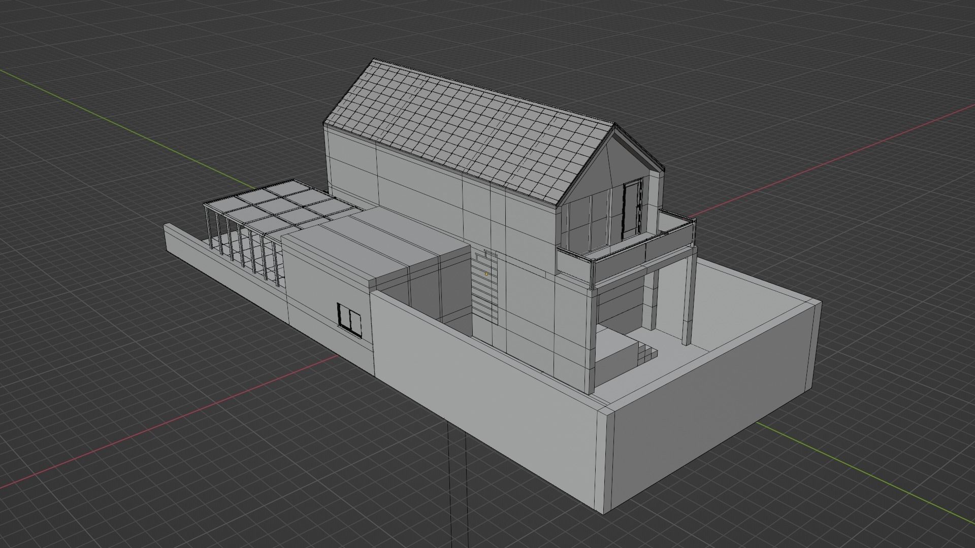 Scandinavian House Exterior 3D model_9