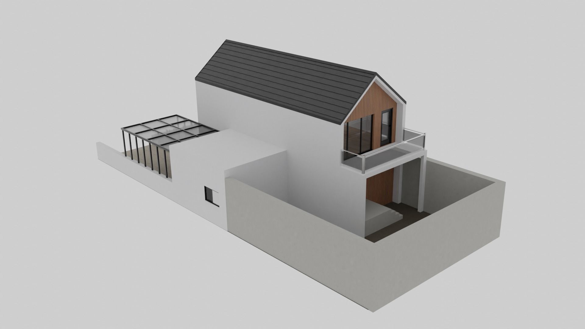 Scandinavian House Exterior 3D model_4