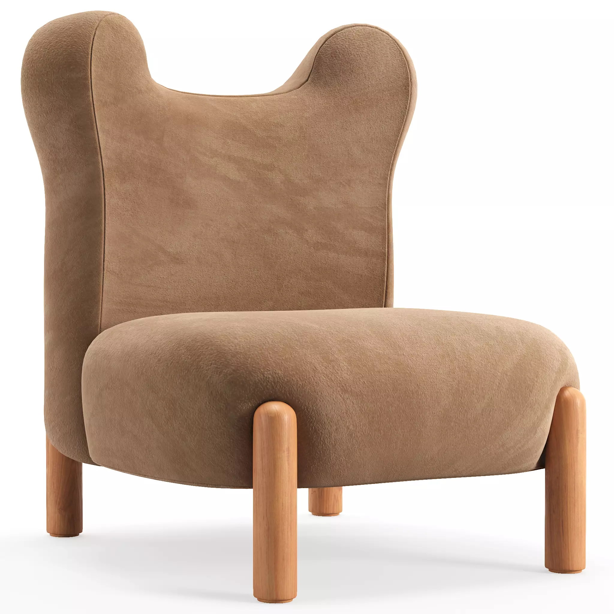 Kids Sherpa Bear Chair 3D model_0