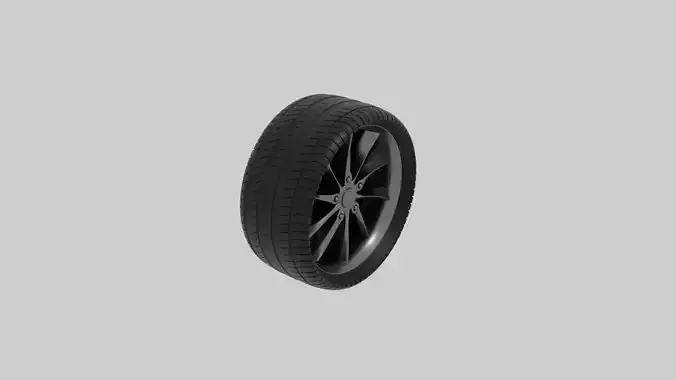 Tire Wheel For SportsCar SuperCar American Muscle Low-poly 3D model