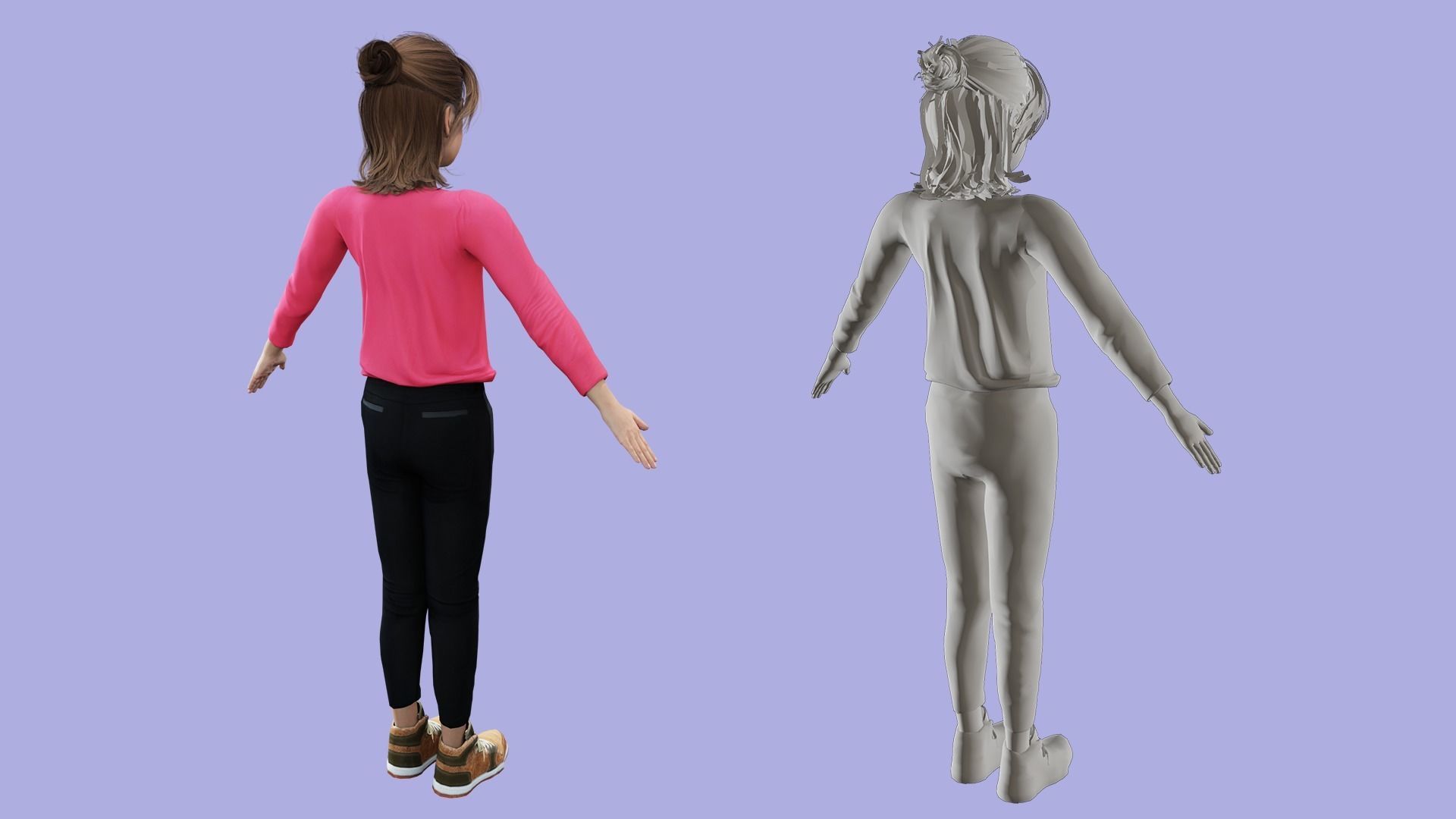 Cartoon Girl Rigged Low Poly 3D Model Low-poly 3D model_9