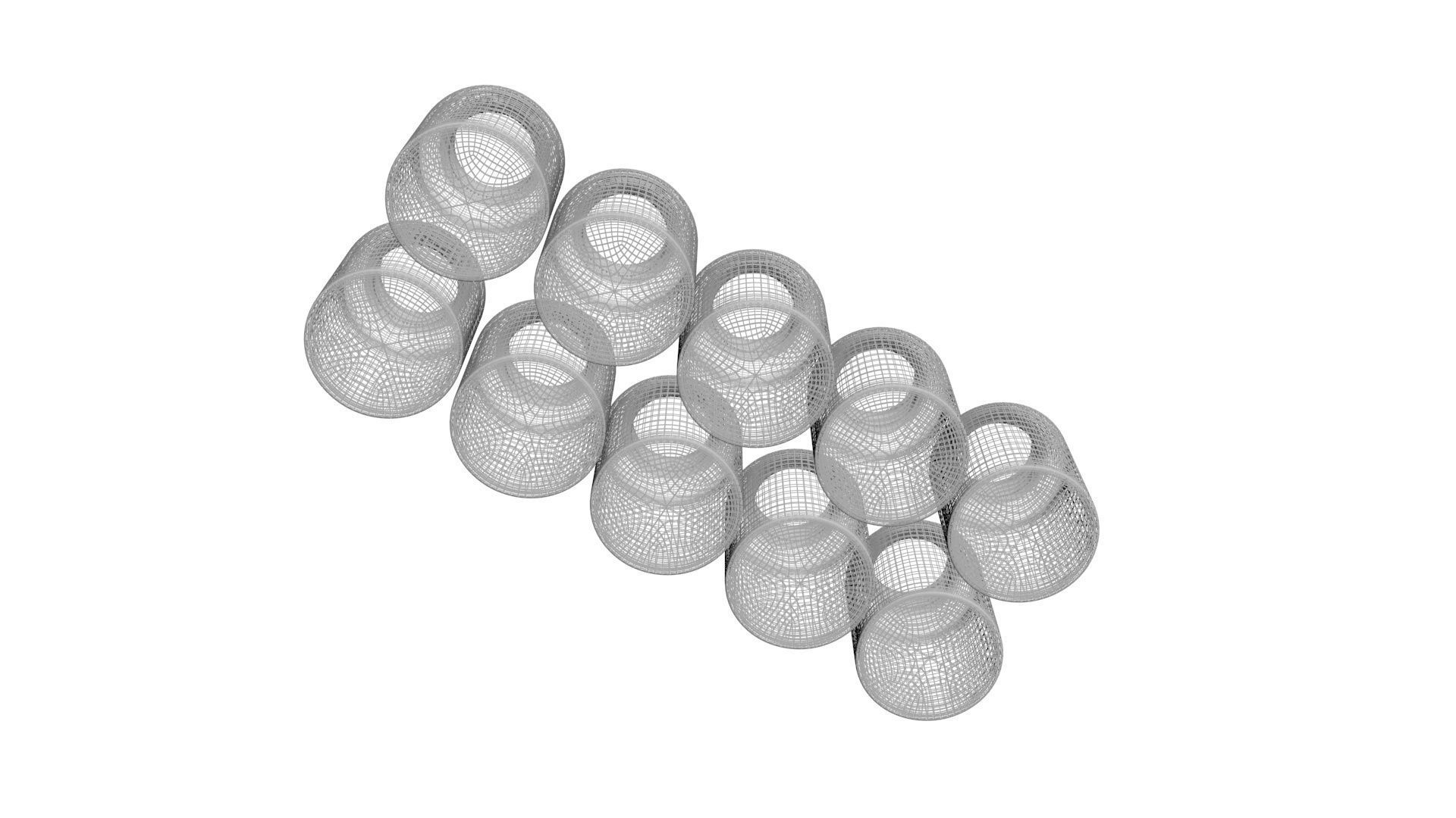 Glass Pills Bottles Set 3D model_24