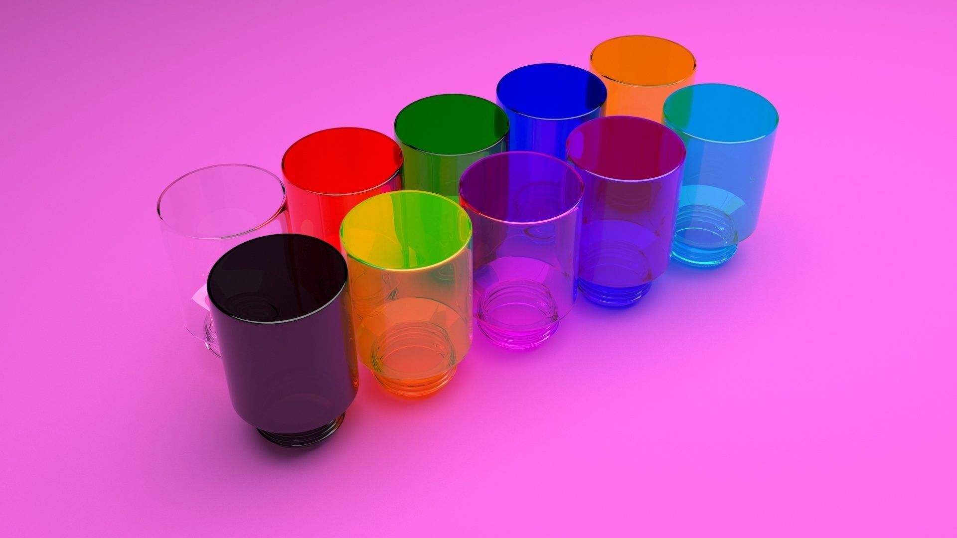 Glass Pills Bottles Set 3D model_34