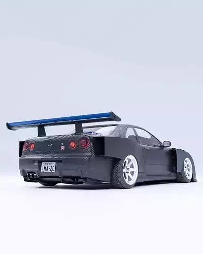 Full carbon widebody r34 Free 3D model