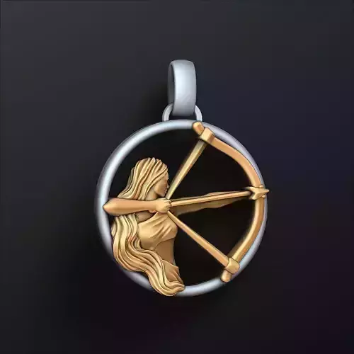 Zodiac Horoscope Sagittarius Pendant 3D print model