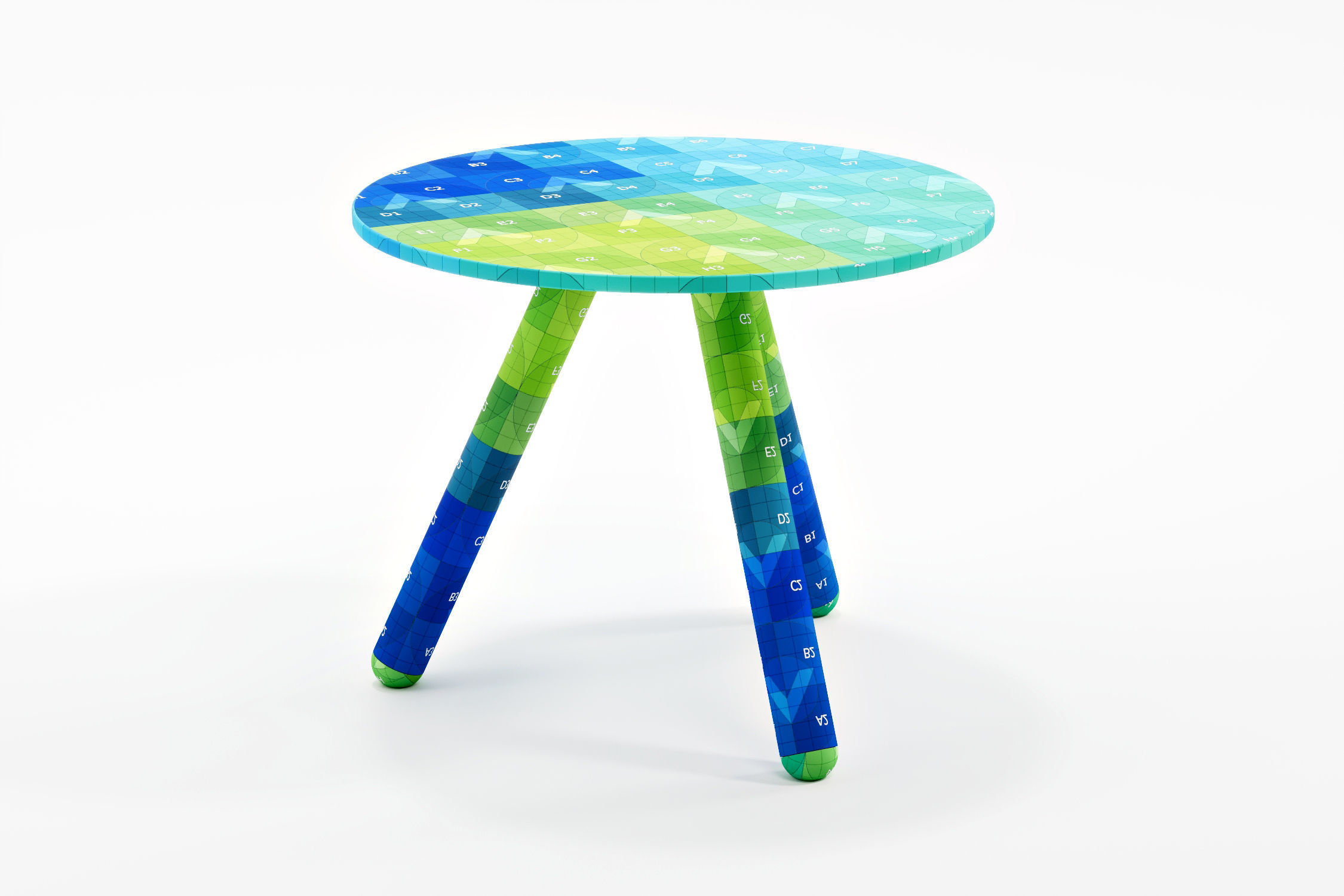Round Side Table with 3 Legs - Koenig Neurath 3D model_3