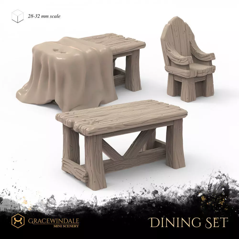 Dining Set 3D print model_0