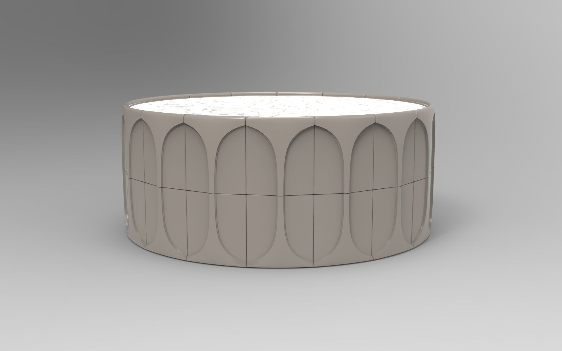 Round Coffee Table Low-poly 3D model_1