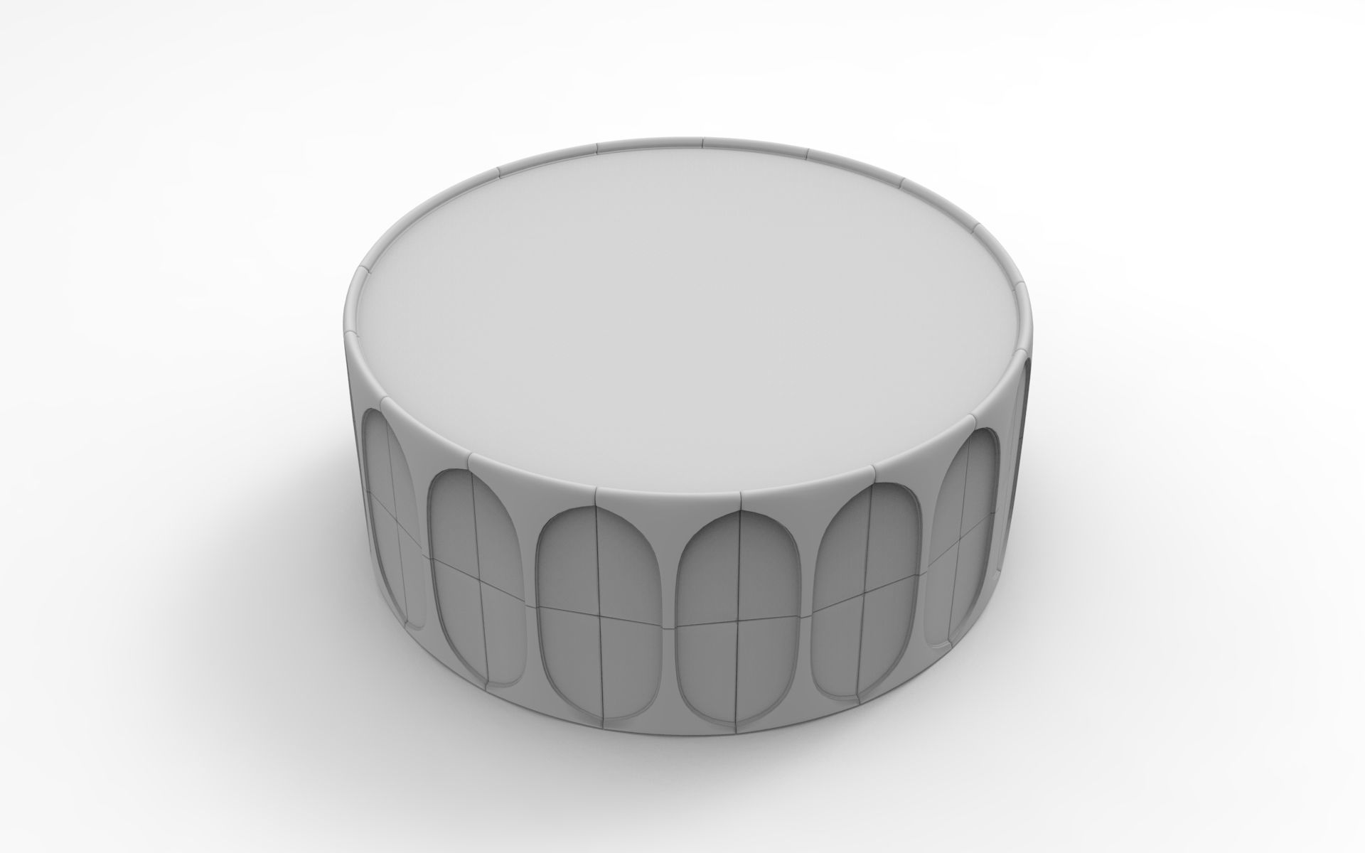 Round Coffee Table Low-poly 3D model_7