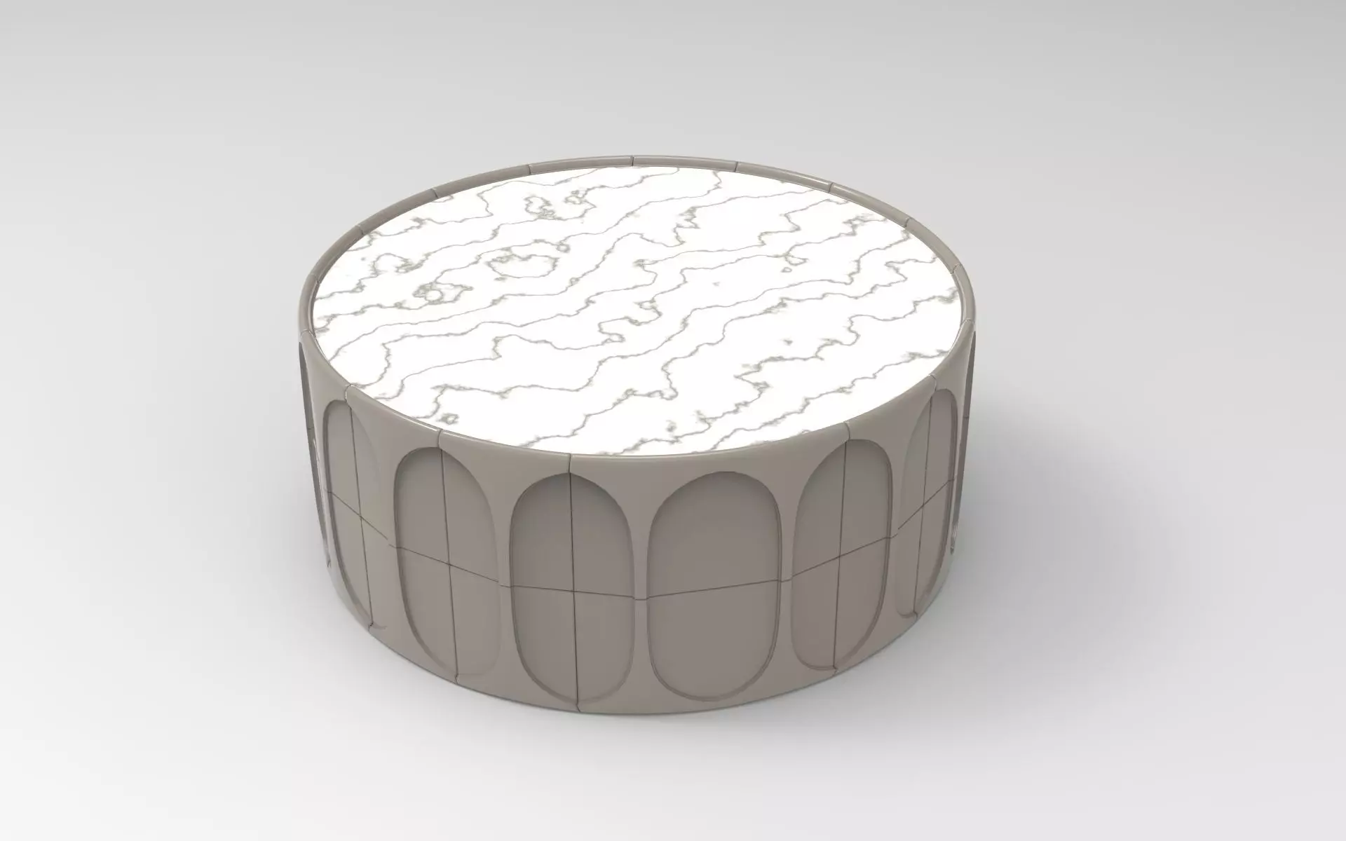 Round Coffee Table Low-poly 3D model_0