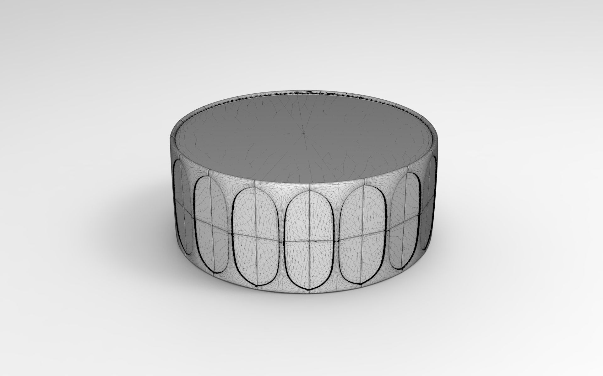 Round Coffee Table Low-poly 3D model_5