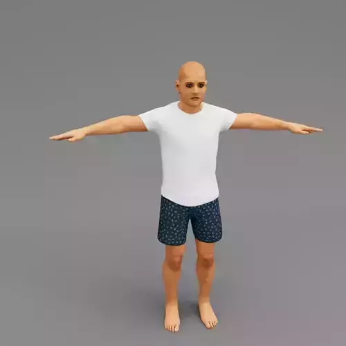 Human man in shorts