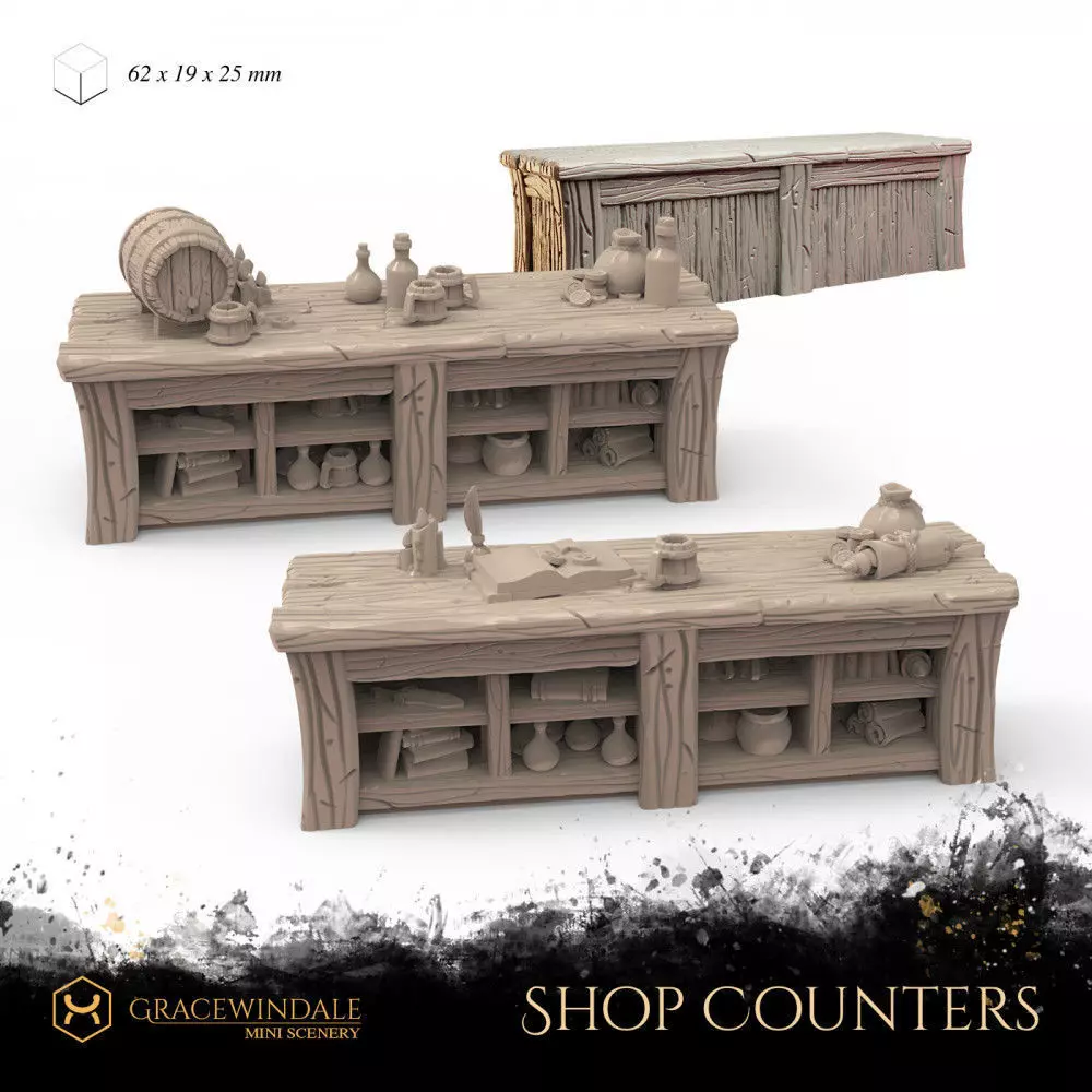 Shop and Tavern Counters 3D print model_0