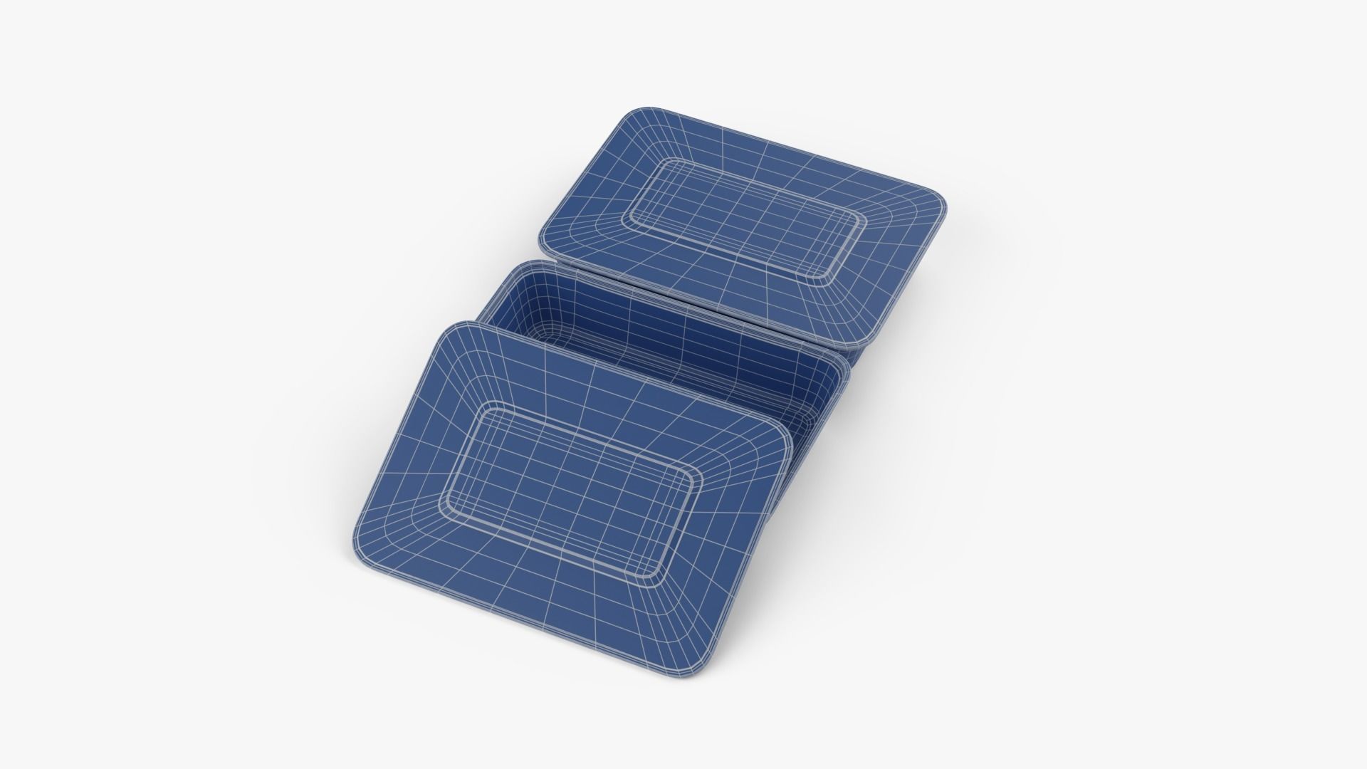 Rectangle Meal Prep Container 6 Low-poly 3D model_15