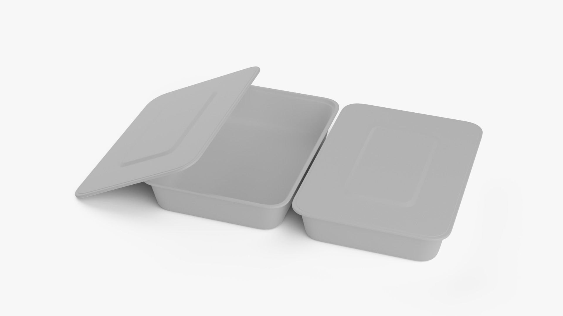 Rectangle Meal Prep Container 6 Low-poly 3D model_10