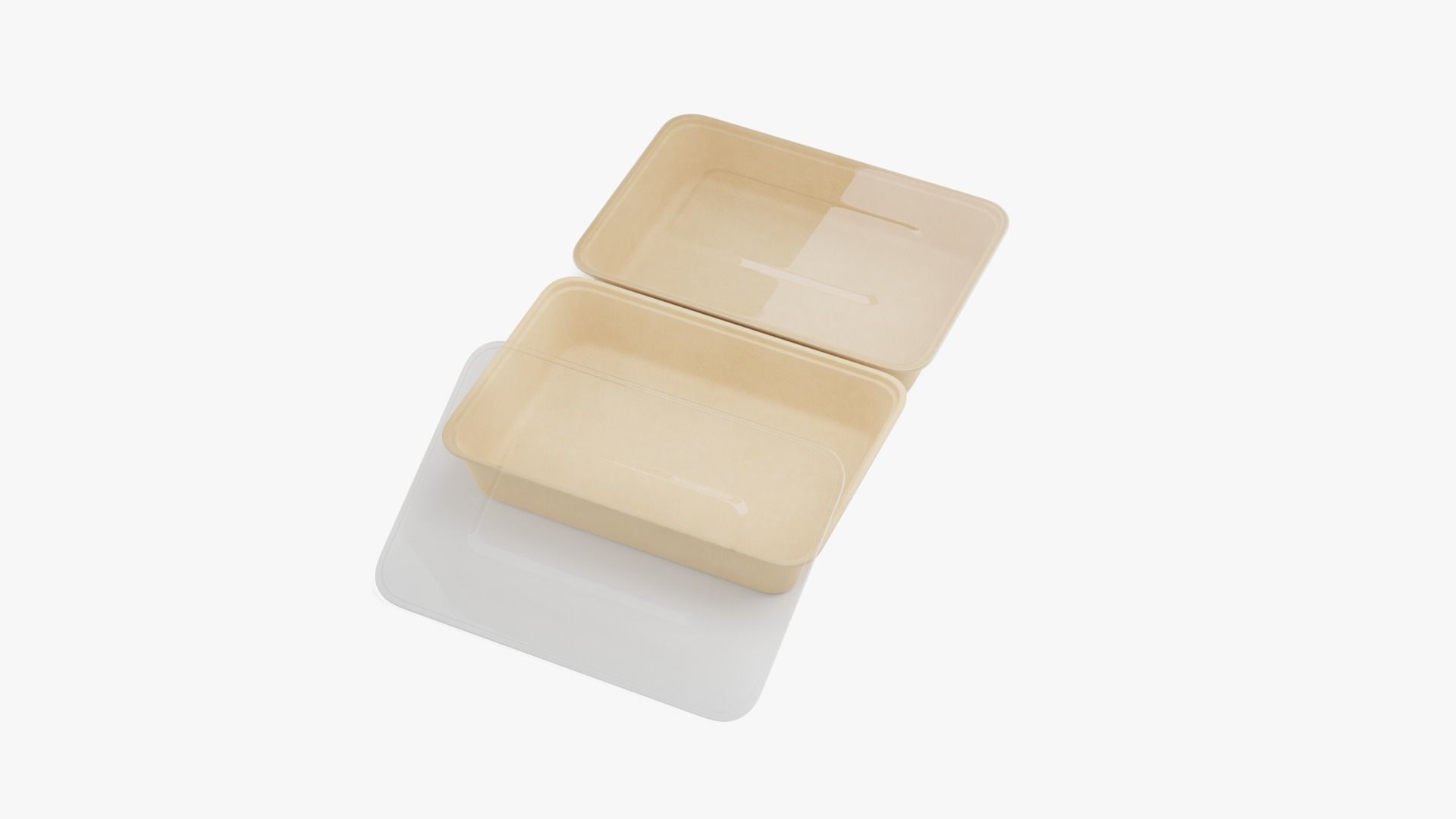 Rectangle Meal Prep Container 6 Low-poly 3D model_4