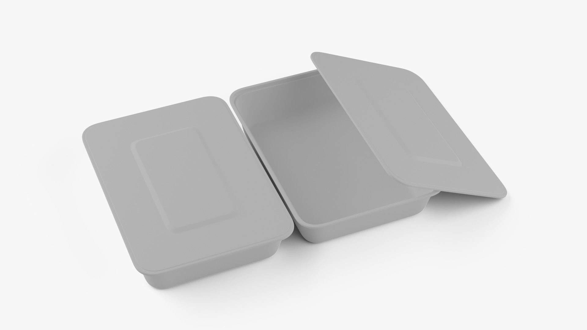 Rectangle Meal Prep Container 6 Low-poly 3D model_12