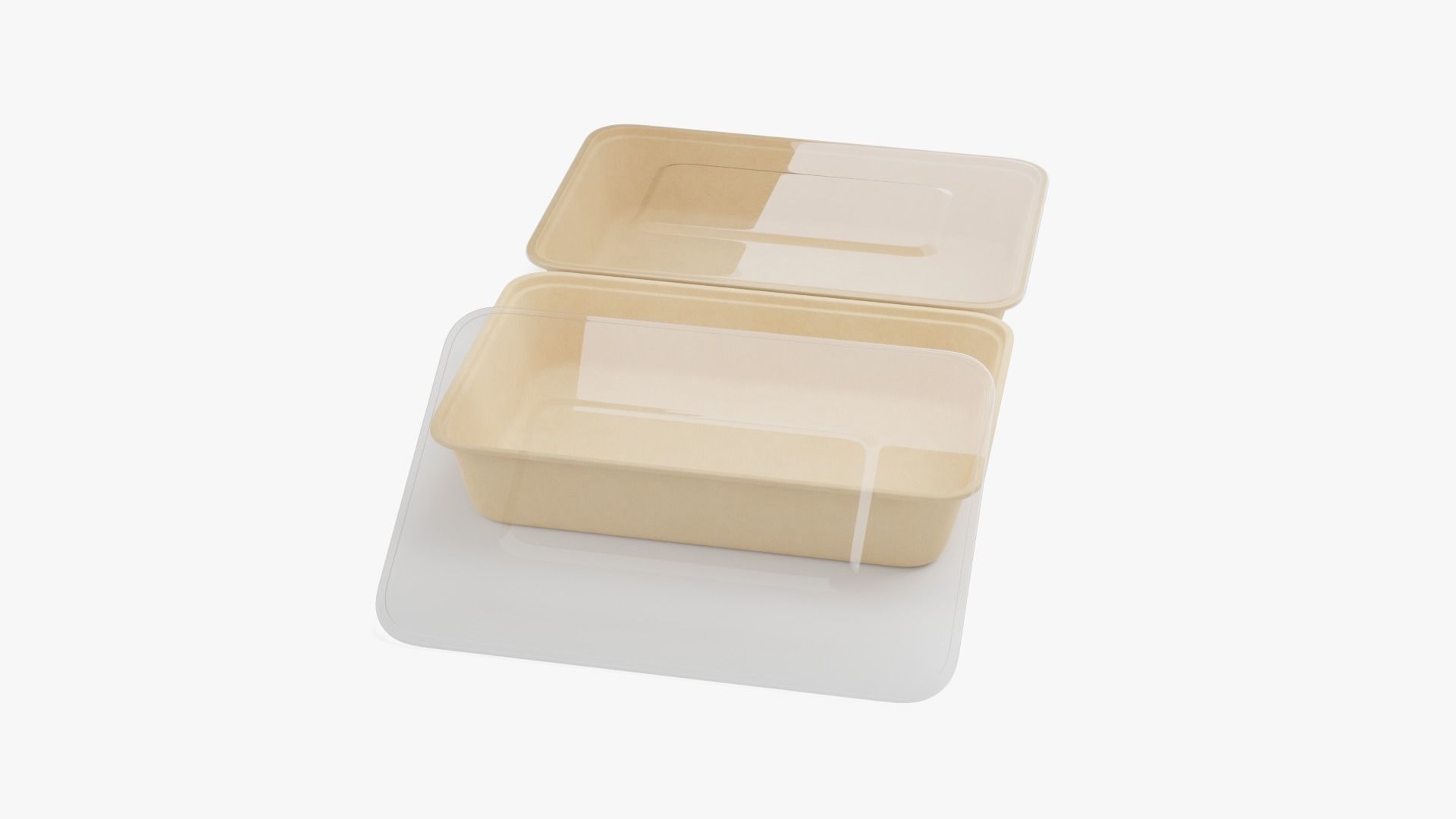 Rectangle Meal Prep Container 6 Low-poly 3D model_3