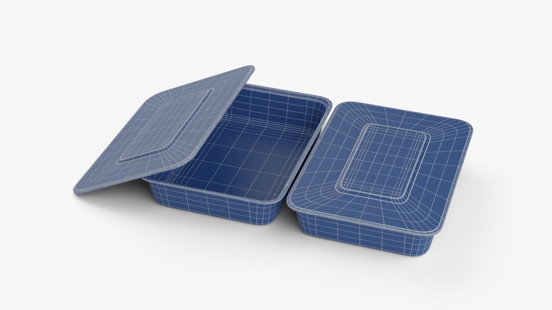 Rectangle Meal Prep Container 6 Low-poly 3D model_21