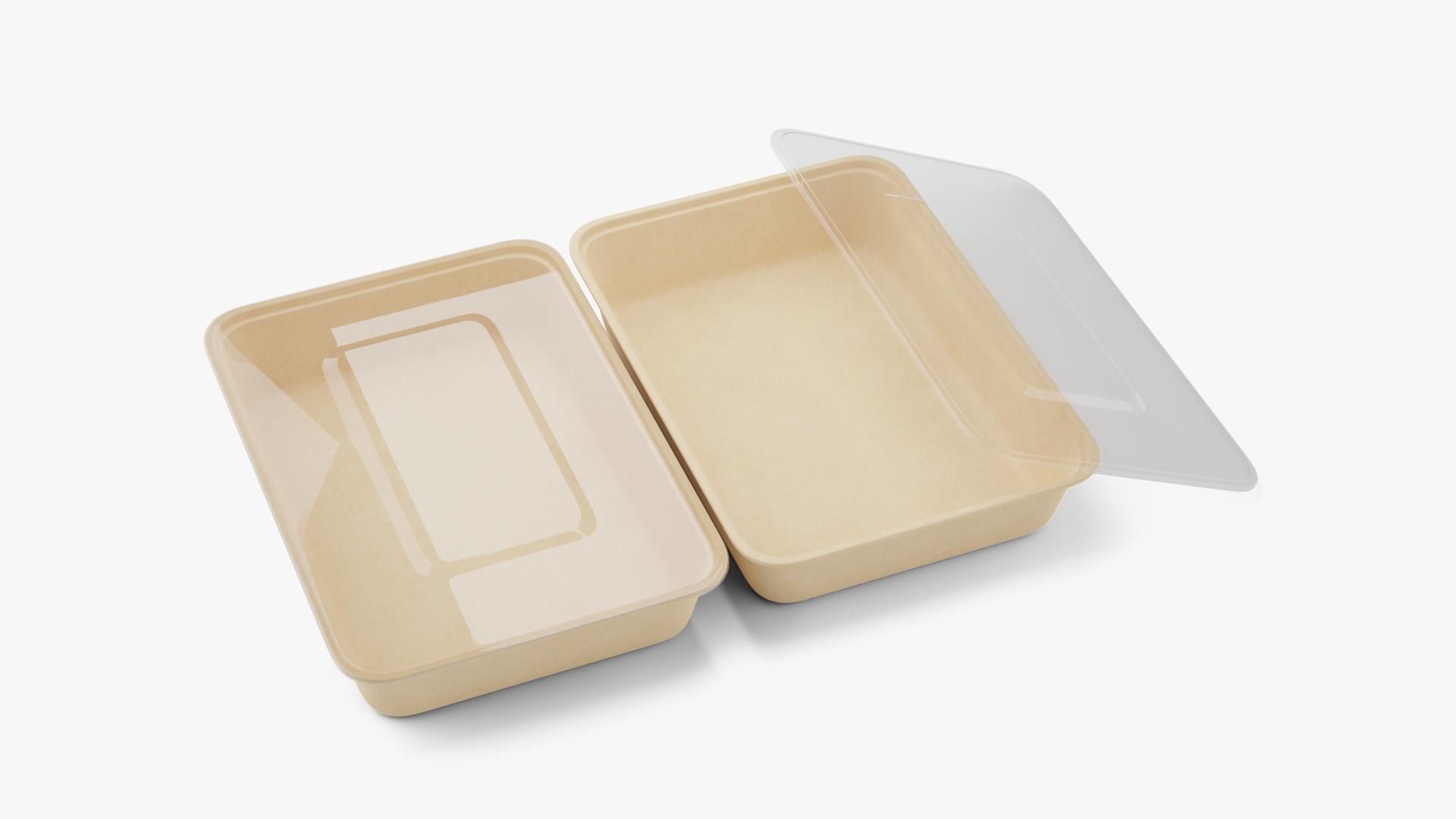 Rectangle Meal Prep Container 6 Low-poly 3D model_1