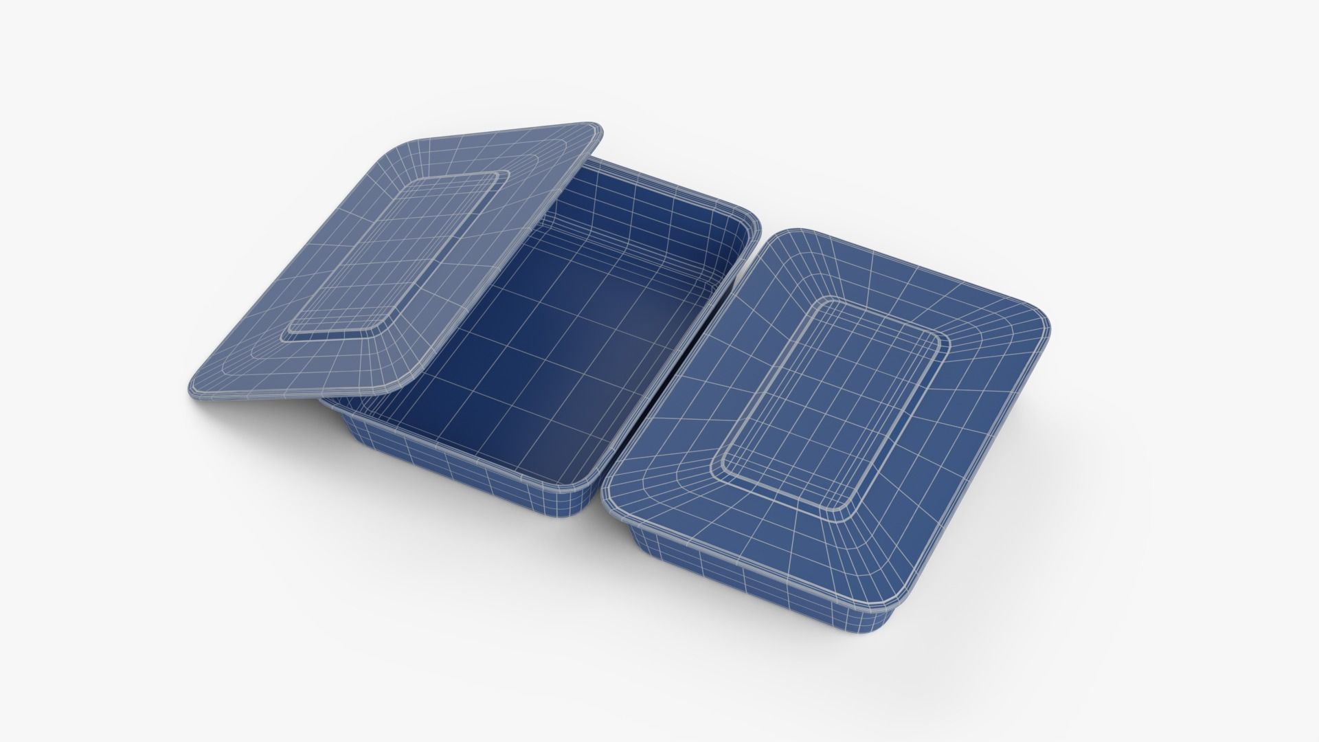 Rectangle Meal Prep Container 6 Low-poly 3D model_16