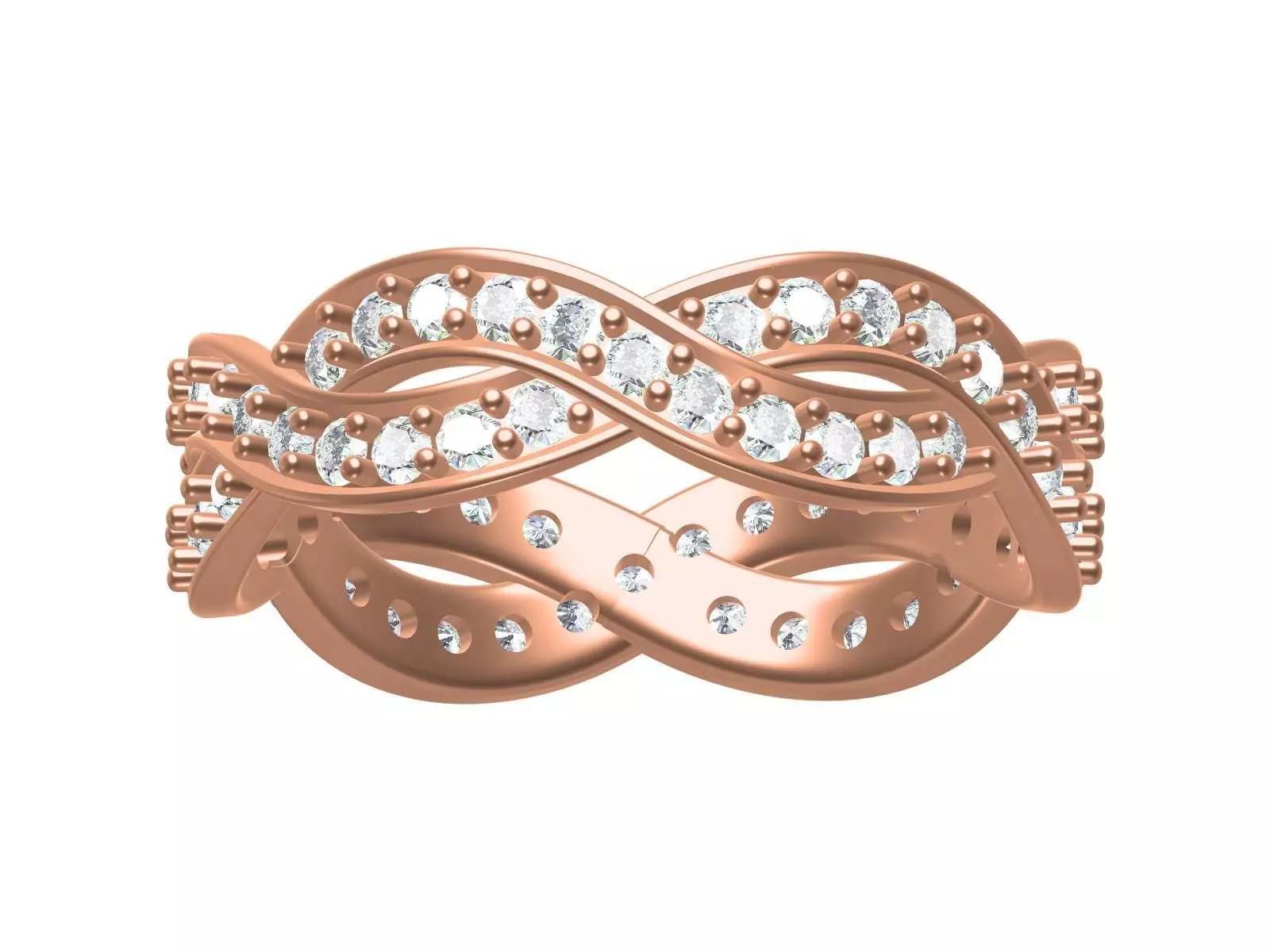 Infinity Shaped band wedding ring 3D print model