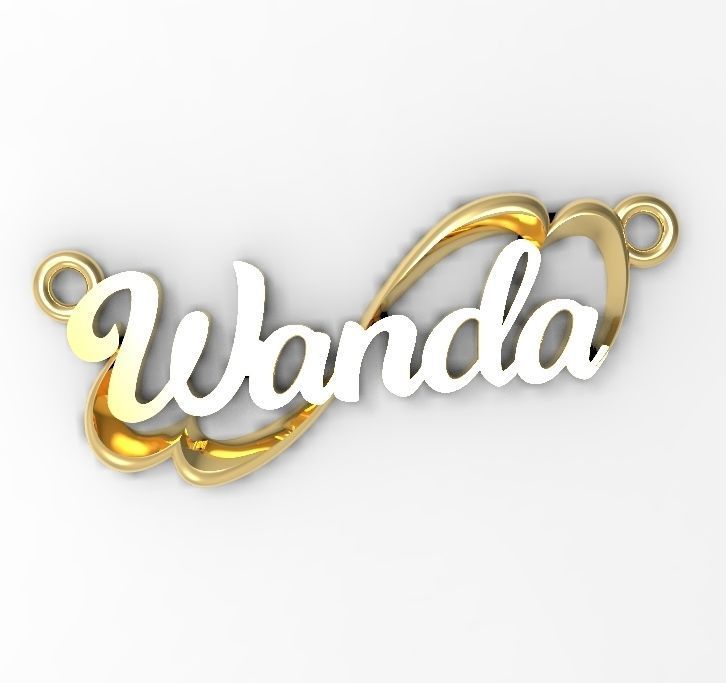 wanda name plate 3D print model_1