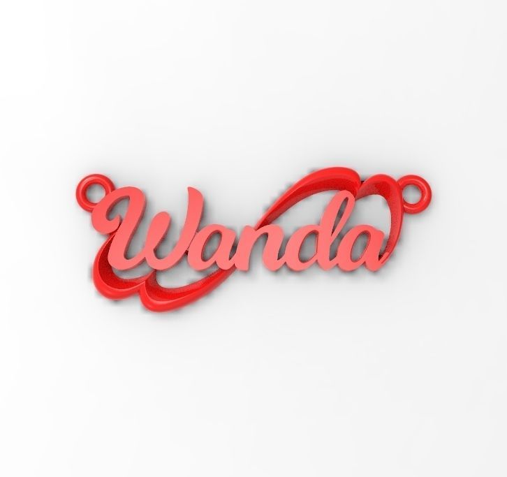 wanda name plate 3D print model_3
