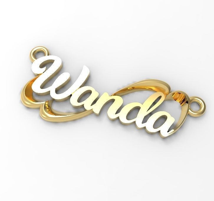 wanda name plate 3D print model_2