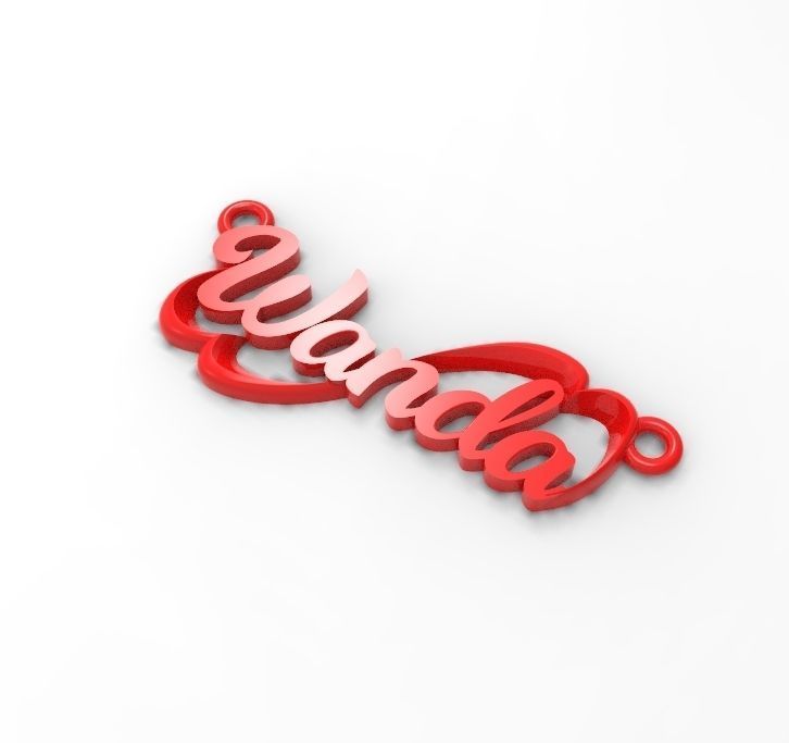 wanda name plate 3D print model_4