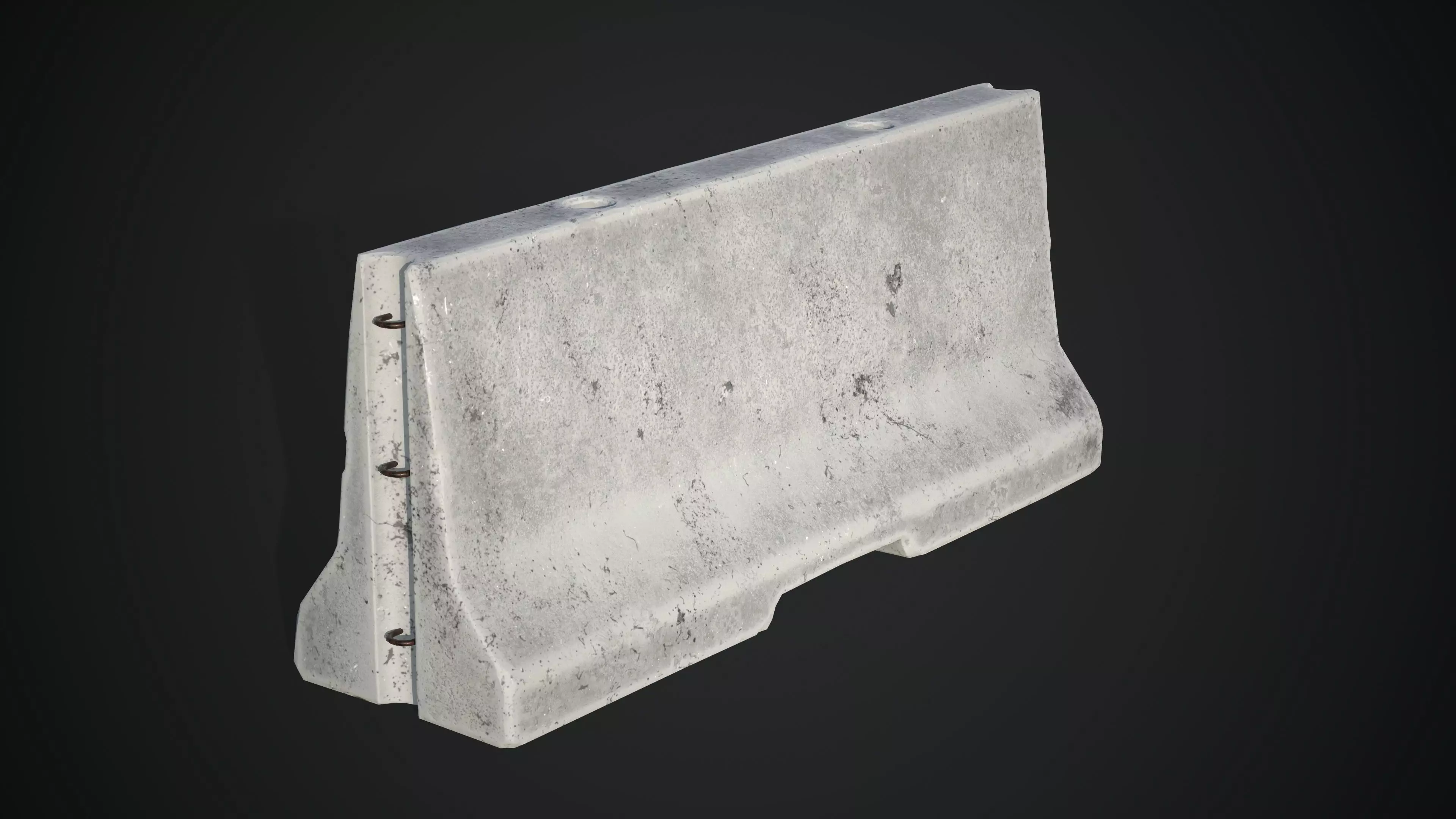 Concrete Barrier Low-poly 3D Model Low-poly 3D model_0