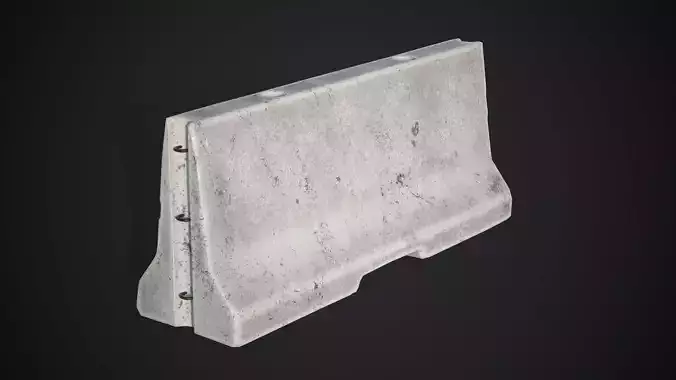 Concrete Barrier Low-poly 3D Model