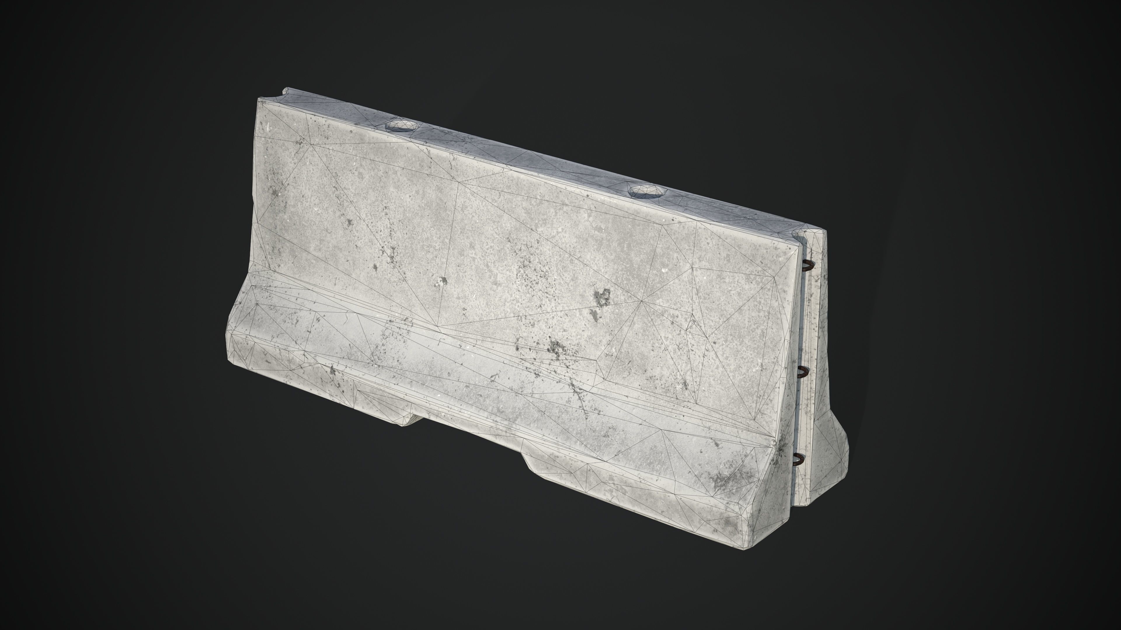 Concrete Barrier Low-poly 3D Model Low-poly 3D model_10